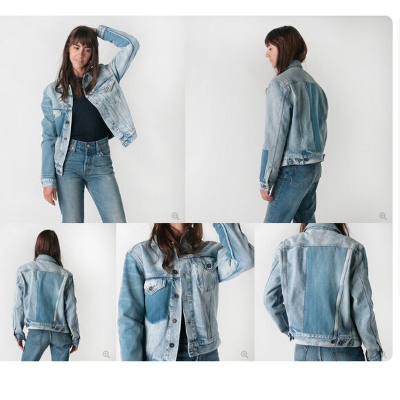 Levi’s Made & Crafted Patched Boyfriend Trucker Jacket Bermuda Triangle Size 1 S - Picture 4 of 9